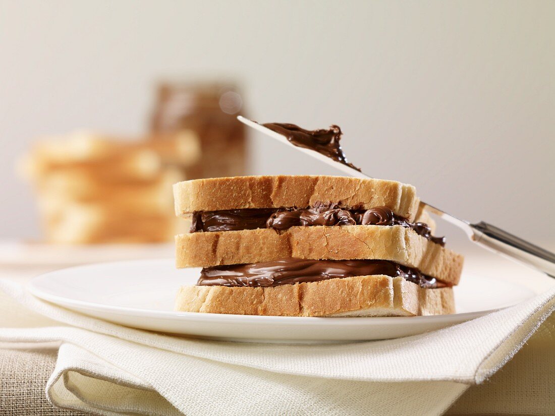 Triple-layer Nutella sandwich