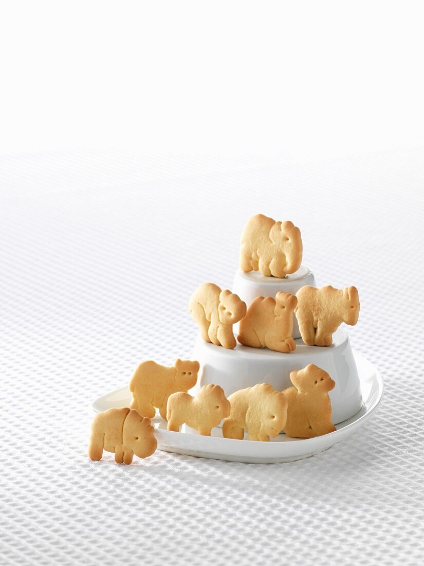 Butter biscuits shaped like various animals