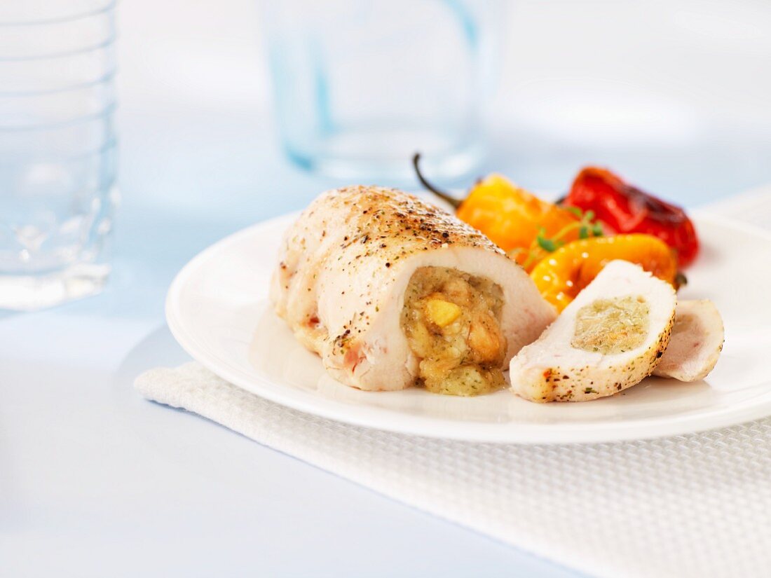 Chicken breast with apple and cheese filling