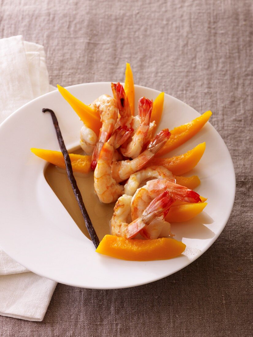 Prawns with squash and vanilla butter