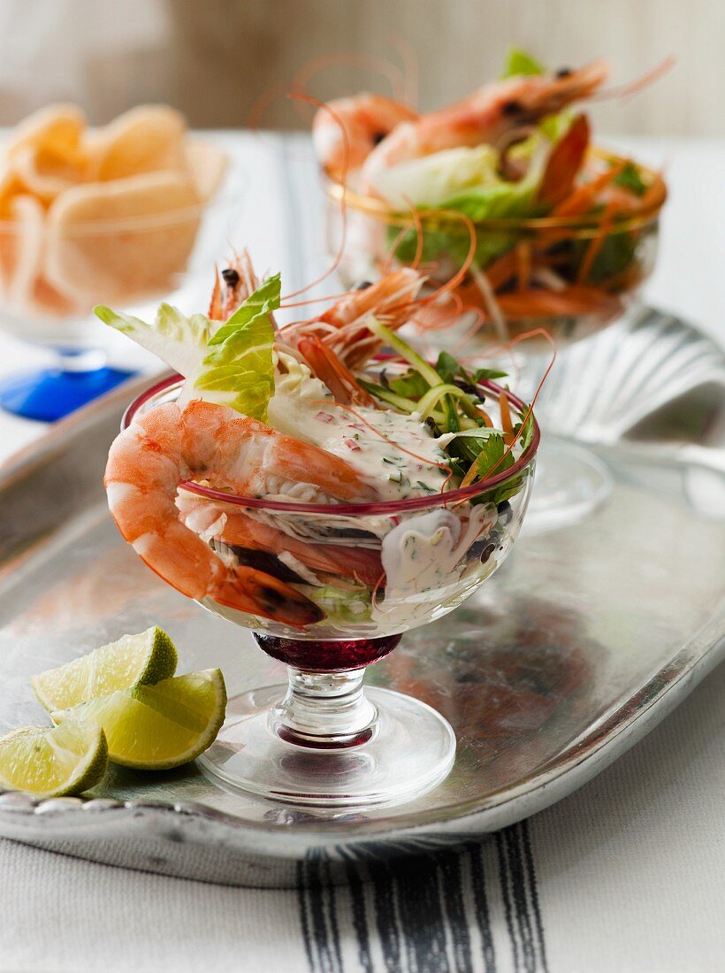 Shrimpscocktail mit Limetten