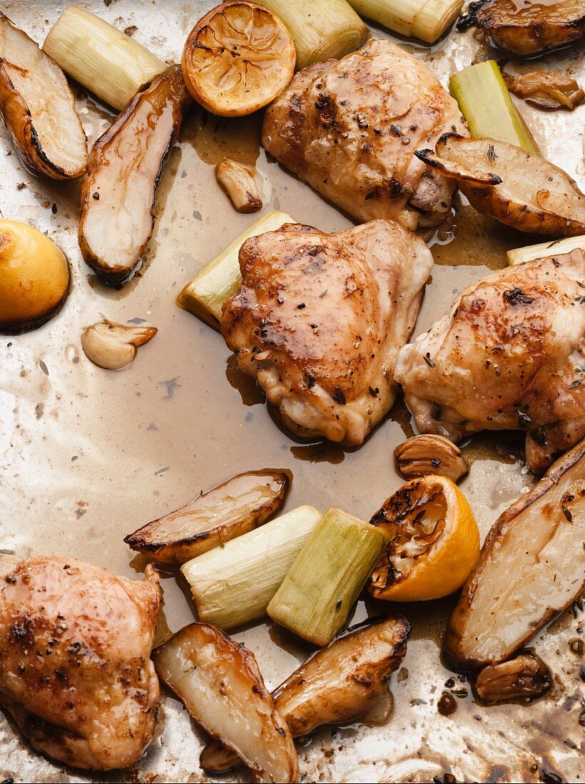 Chicken with artichokes and lemons