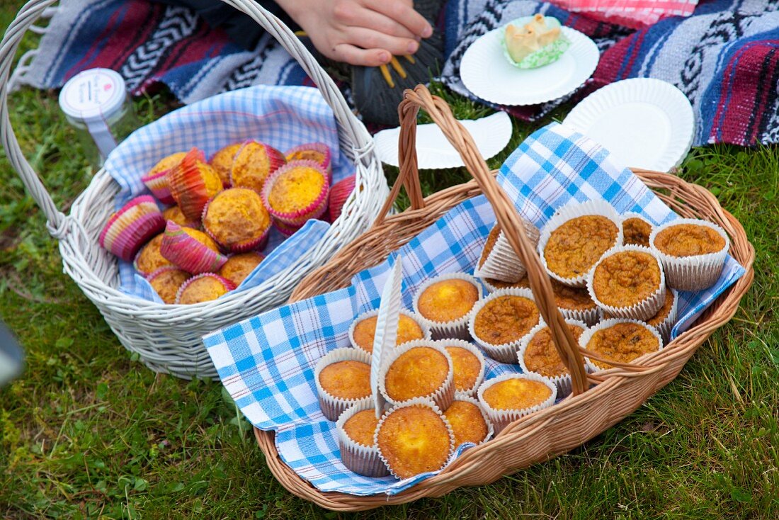 Assorted muffins for a picnic