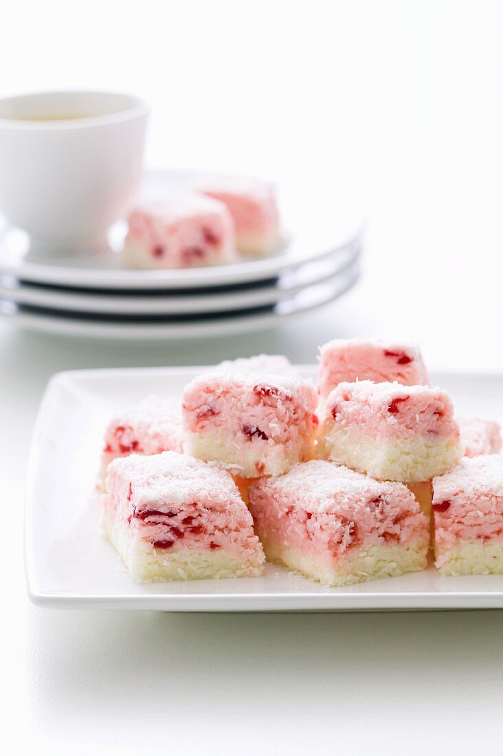 Raspberry and coconut sweets