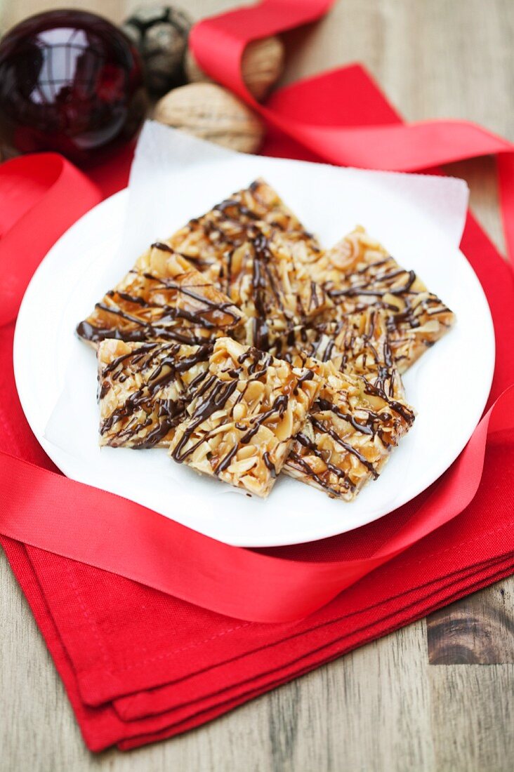 Florentines on a white plate