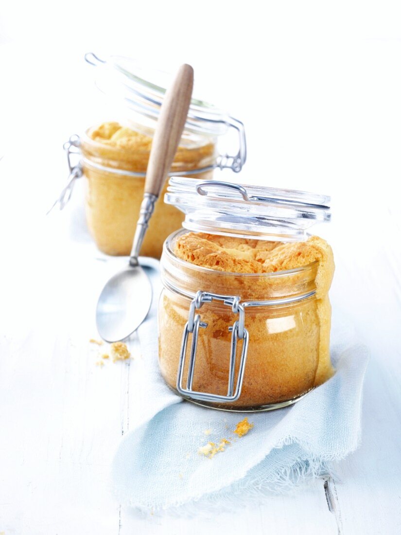 Madeira cakes, baked in storage jars