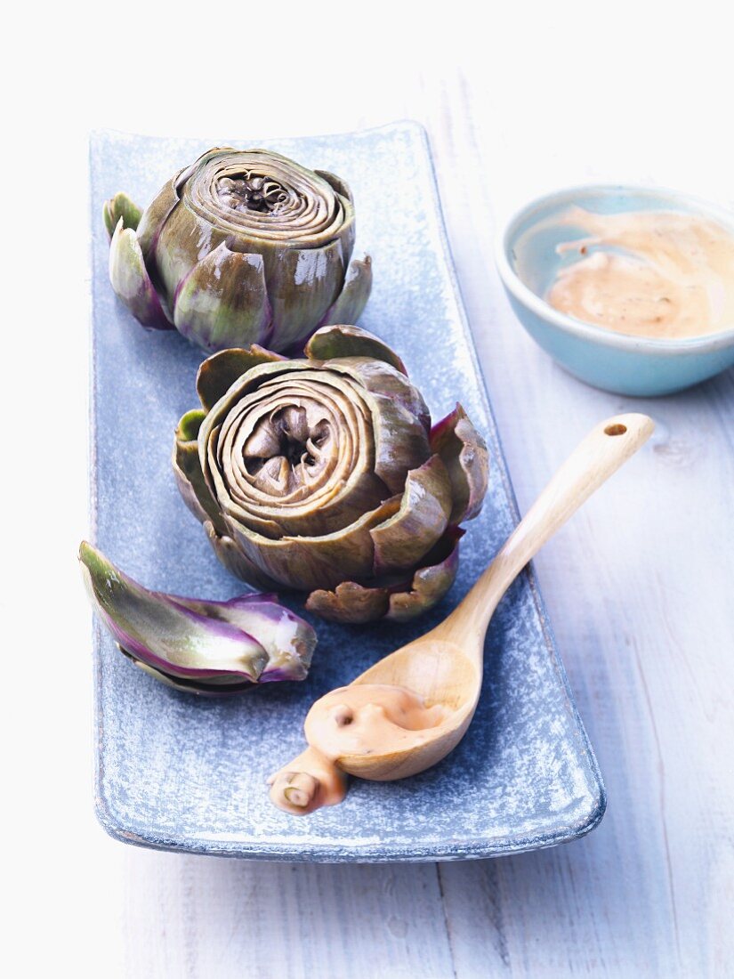 Artichokes with dip
