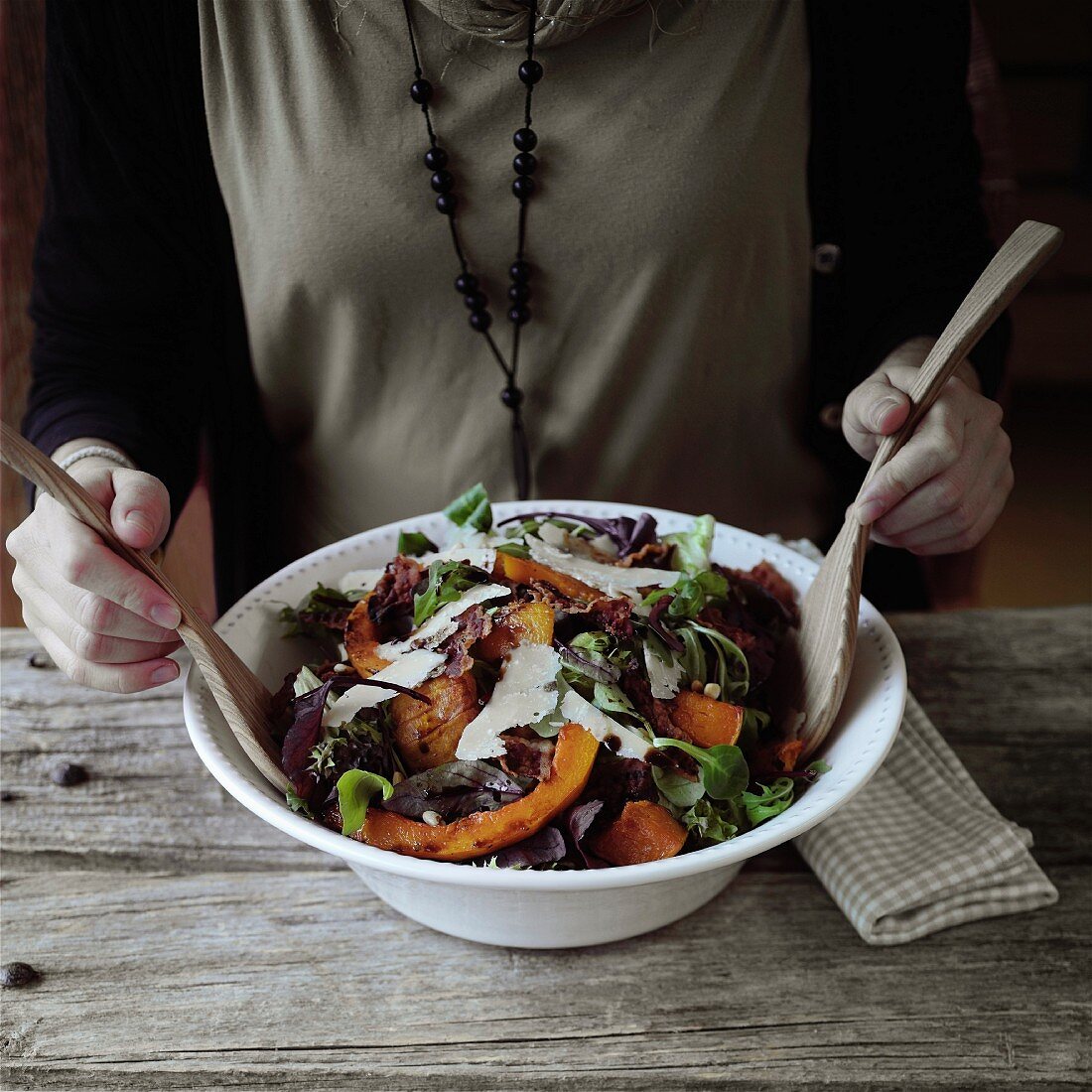 Kürbissalat mit Parmesan