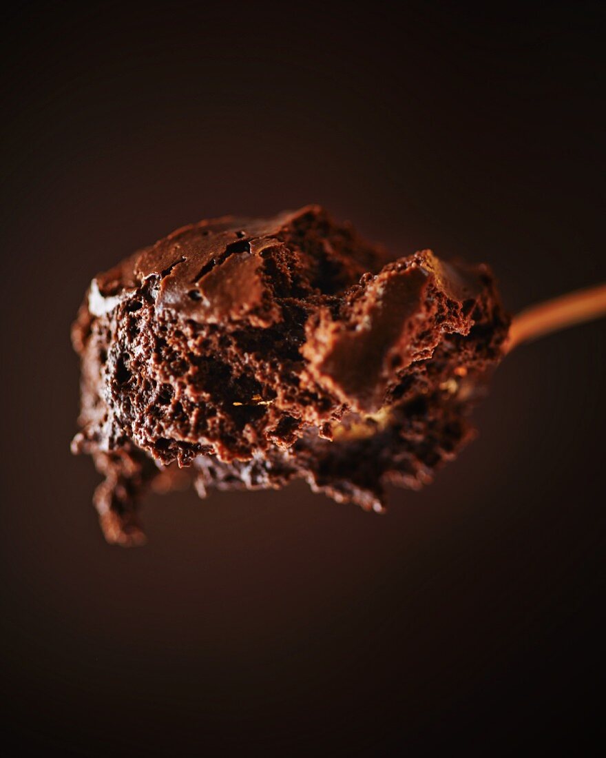 A spoonful of chocolate mousse