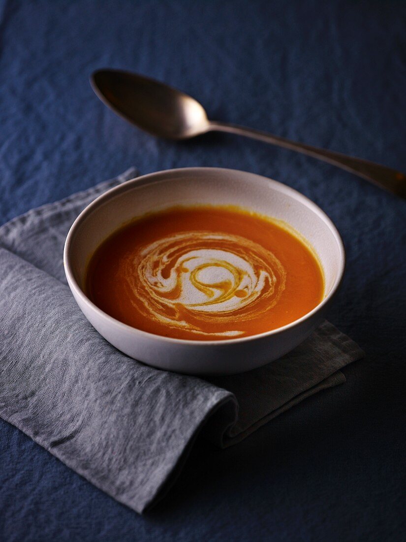 Cream of carrot soup with coconut milk