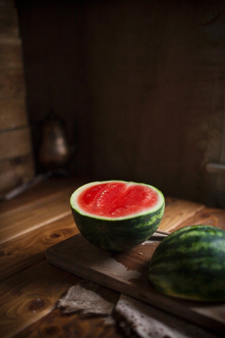 Halbierte Wassermelone