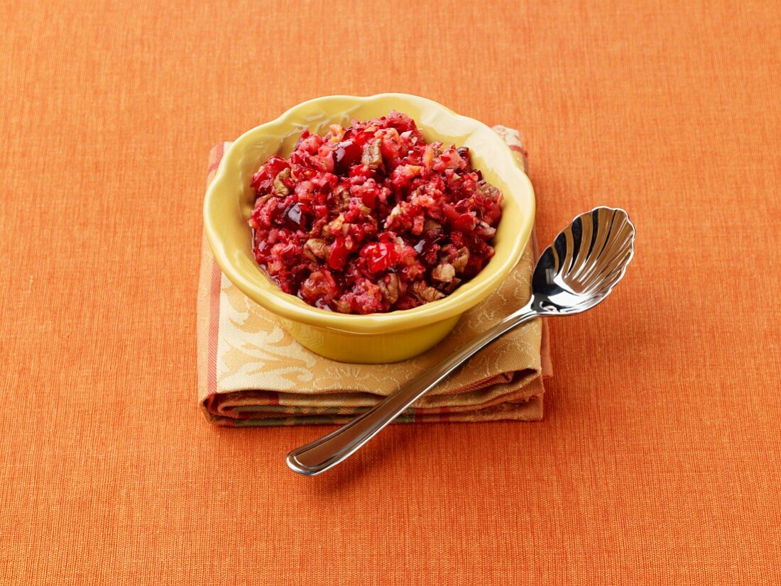 Homemade Cranberry Sauce with Pecans