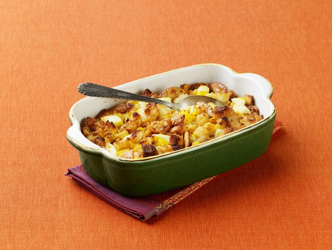 Cornbread Stuffing in a Baking Dish