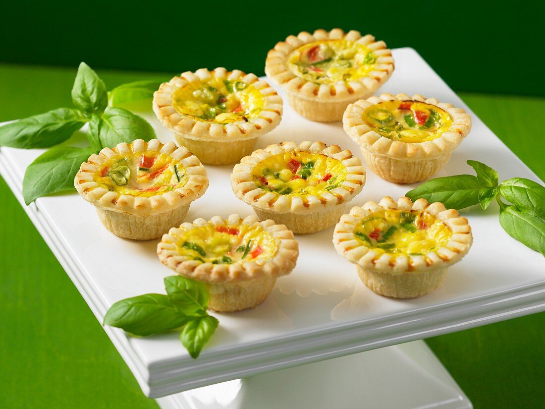 Mini quiches with feta and basil