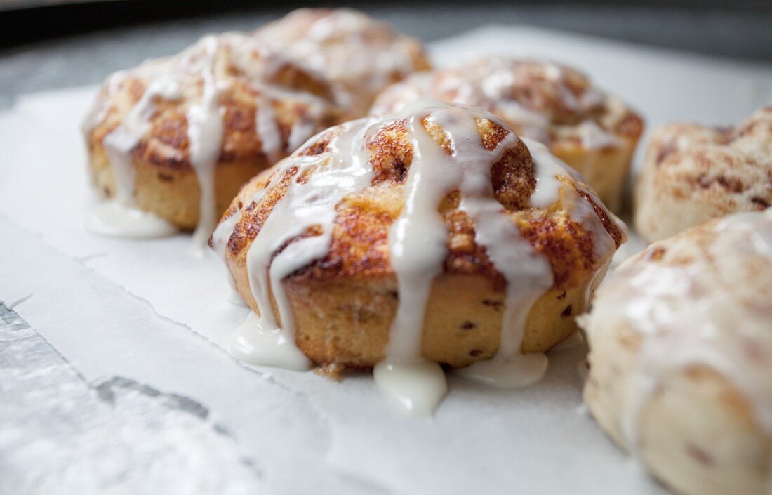 Cinnamon danish with sugar glaze