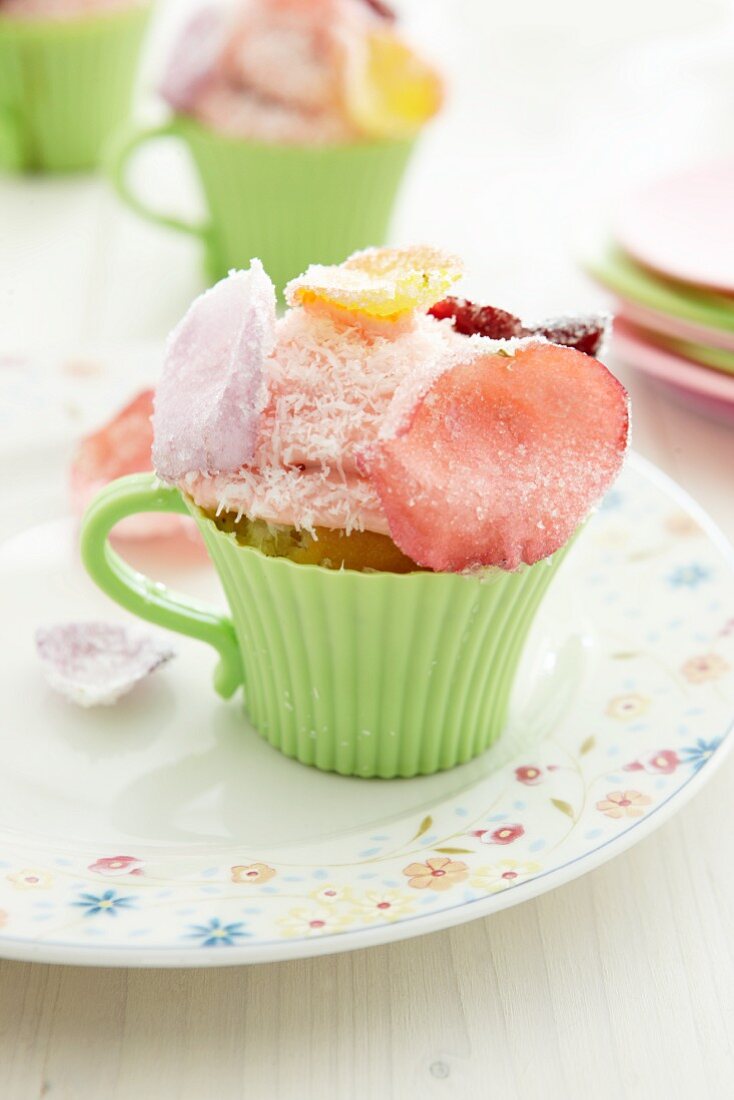 Ein Rosen-Cupcake