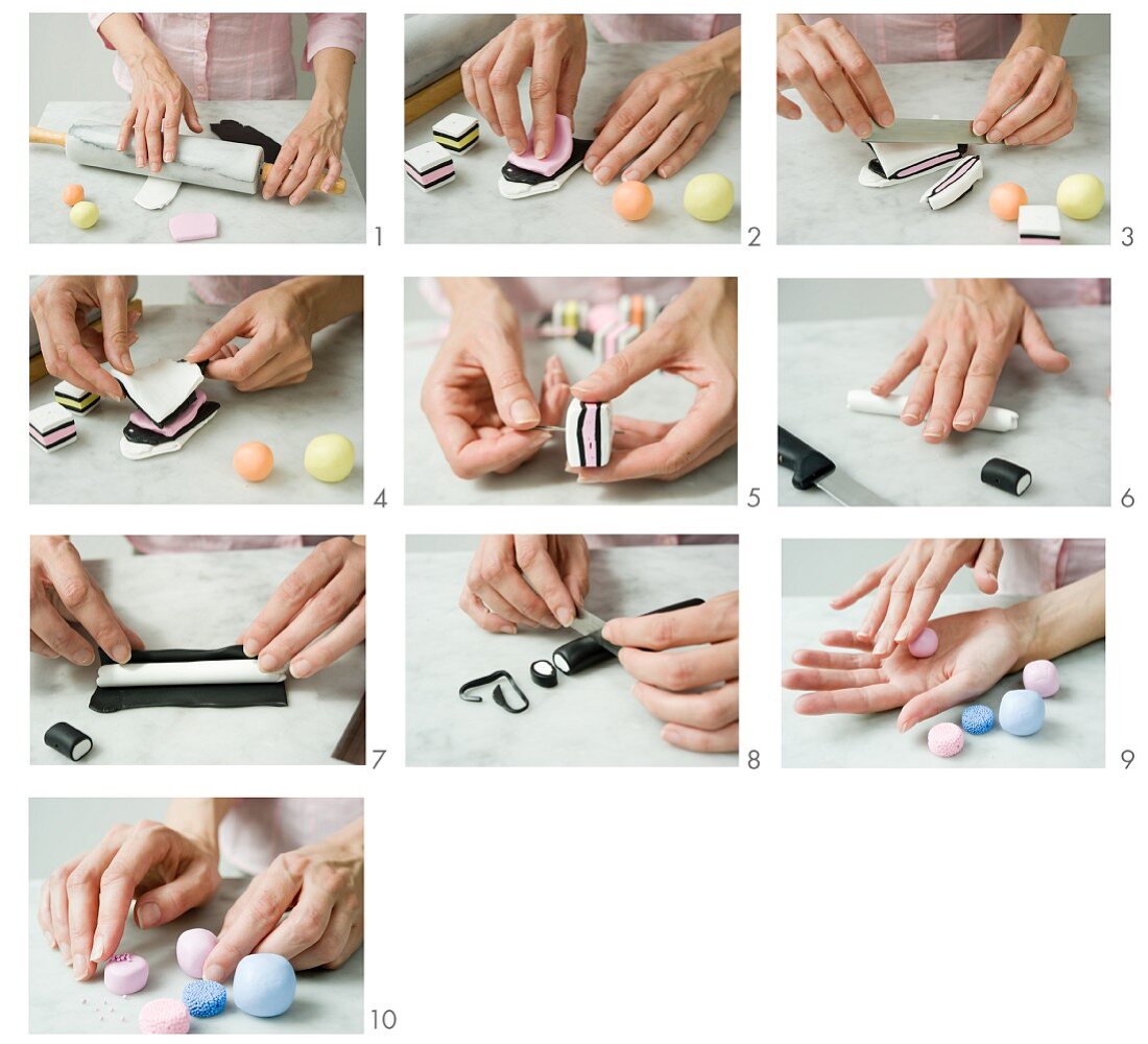 Making liquorice allsorts from modelling clay