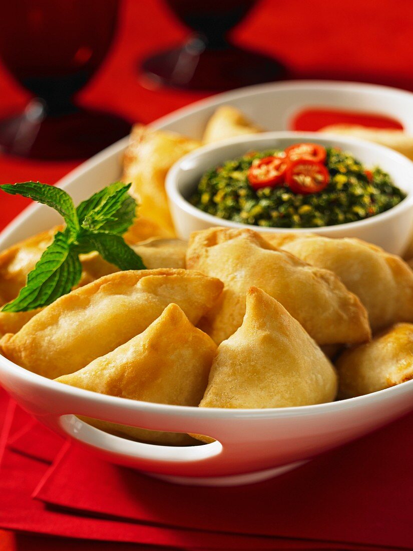 Samosas mit Shrimps