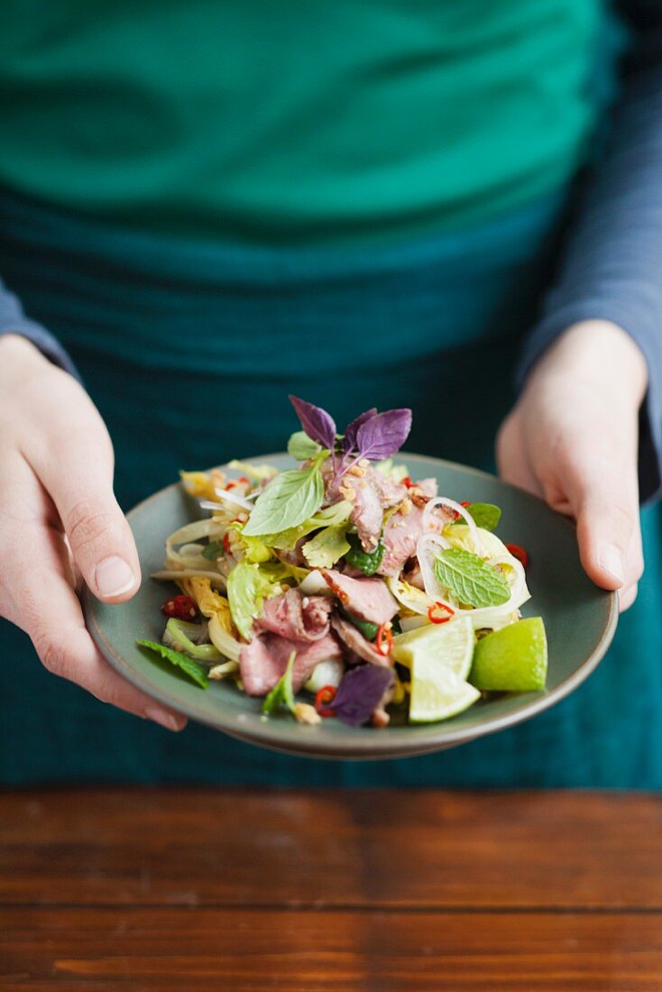 Kräutersalat mit Entenbrust