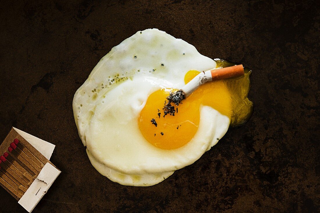 Cigarette in a Fried Egg; Matches