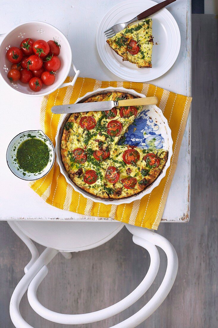 Ricotta bake with courgette and tomatoes