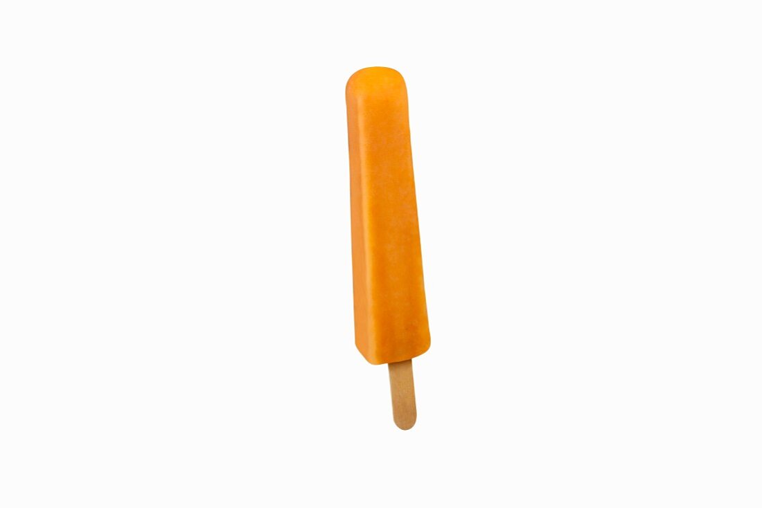 Orange Popsicle on a White Background