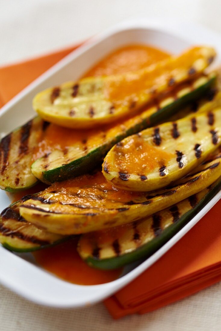 Grilled courgettes