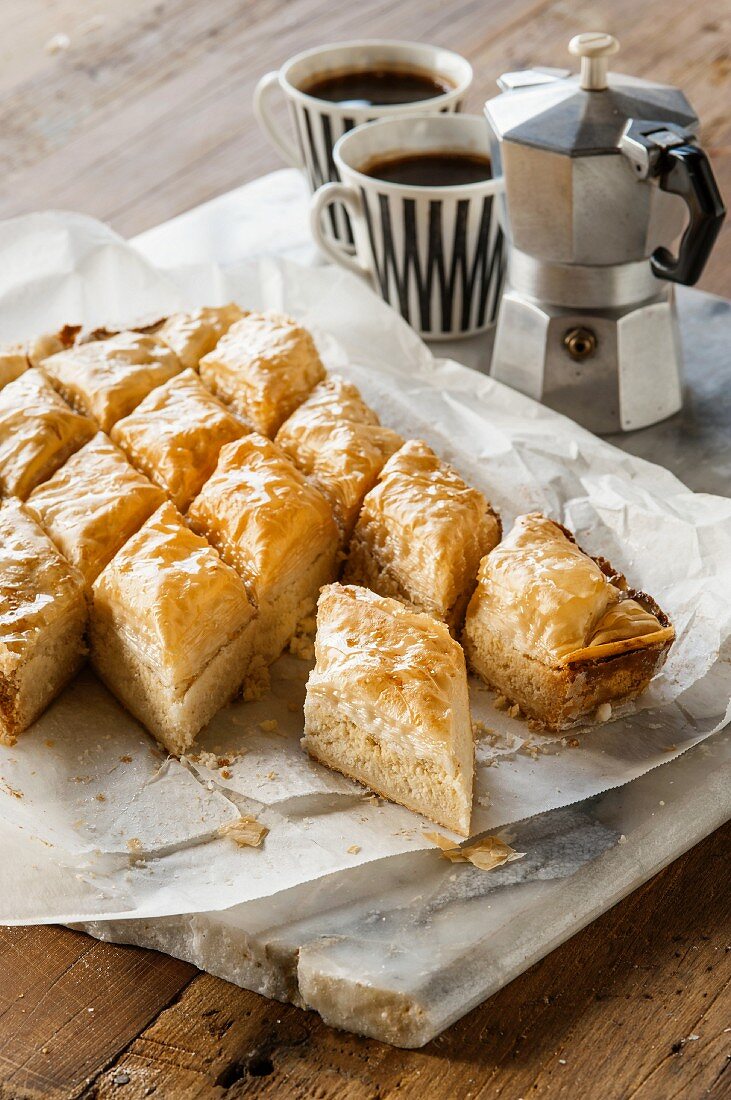 Baklava mit Kaffee