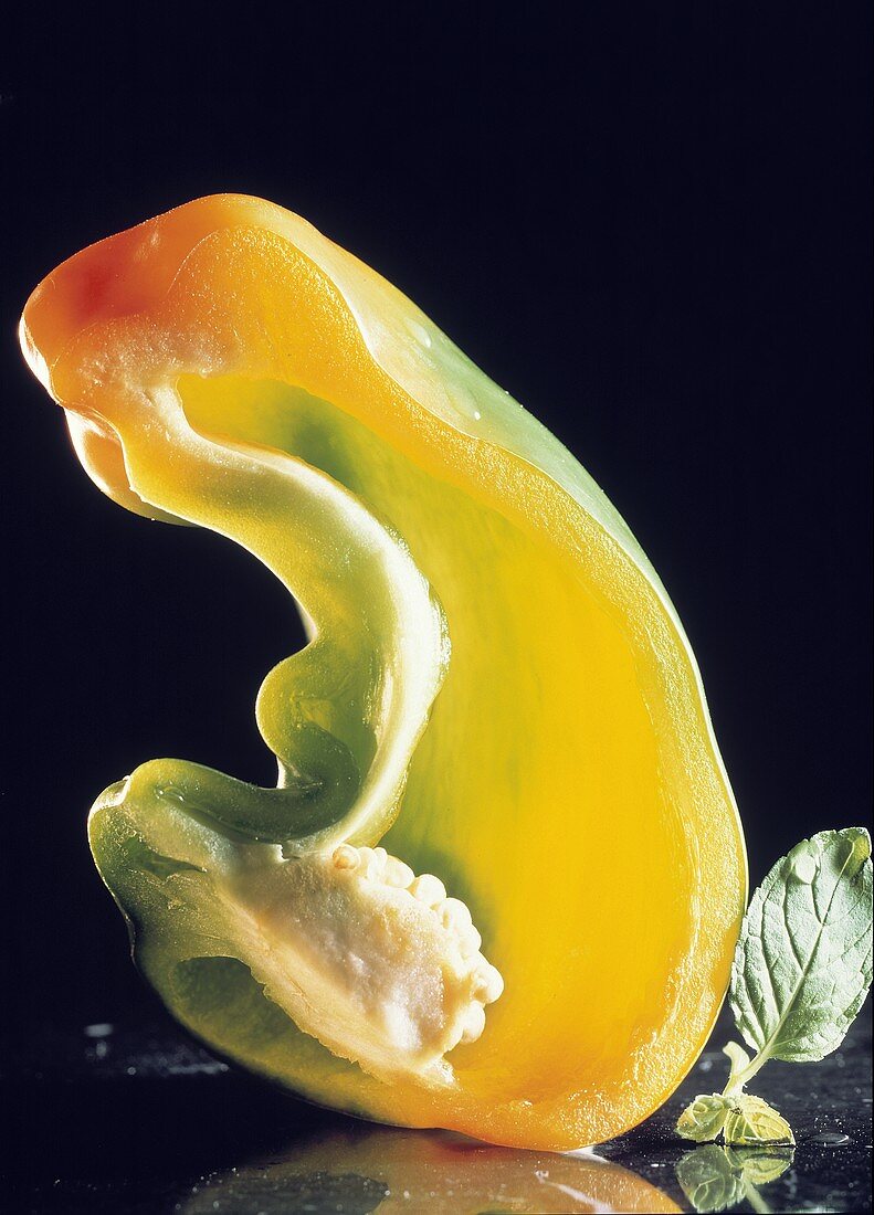 Half of a Colorful Bell Pepper