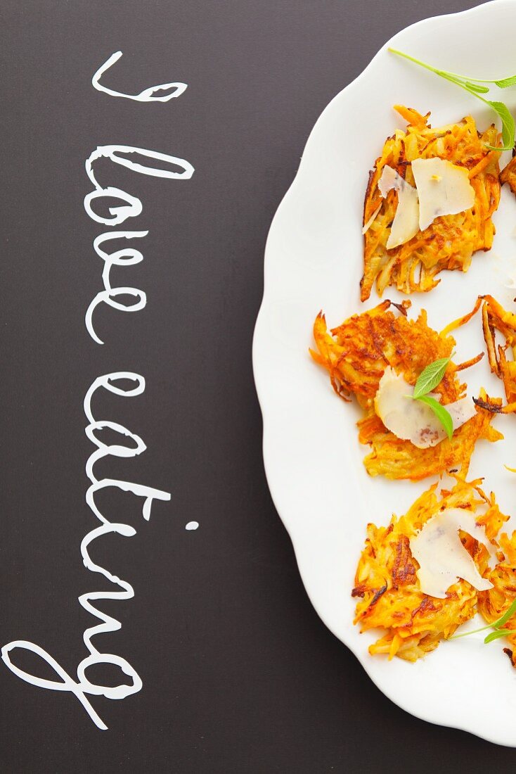 Carrot fritters with cheddar