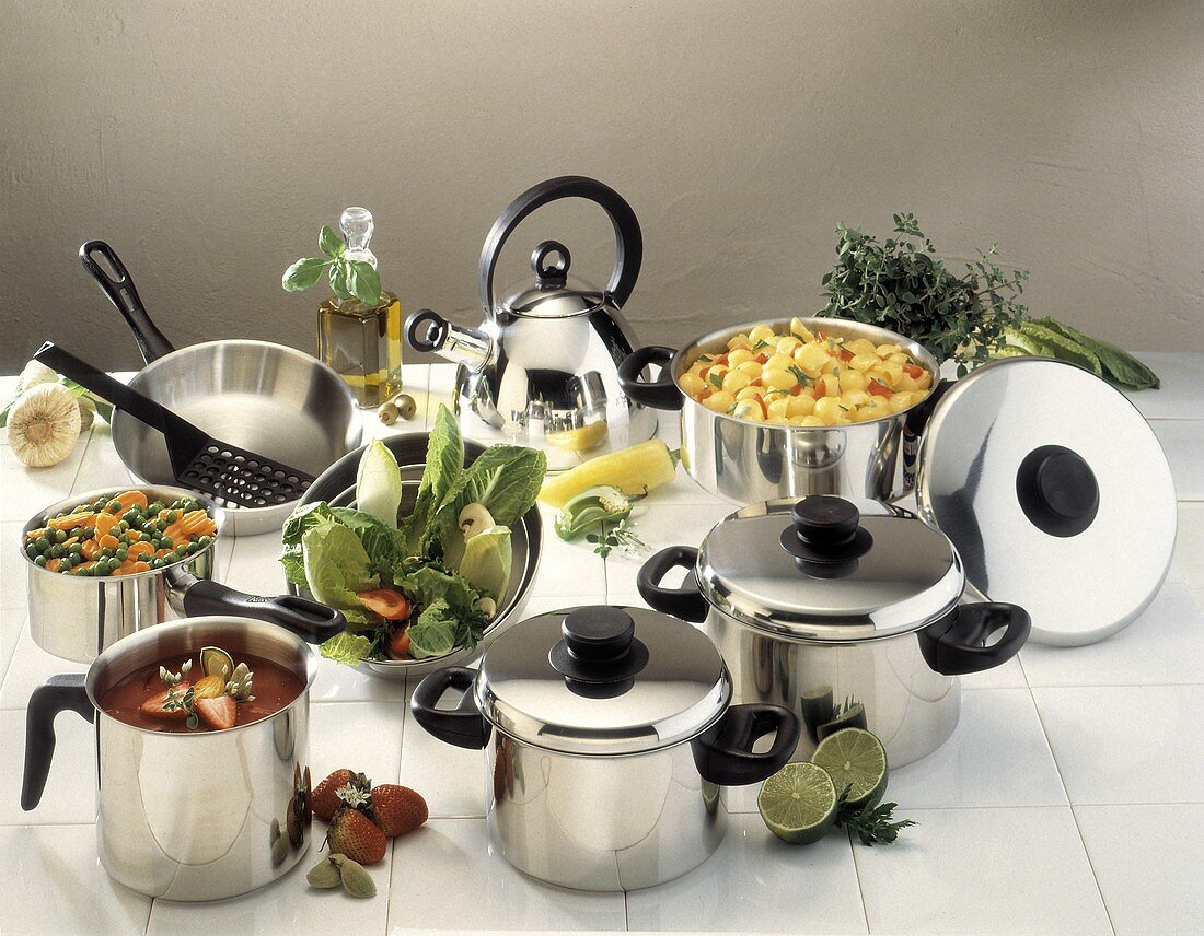 Assorted Steel Pots and Pans