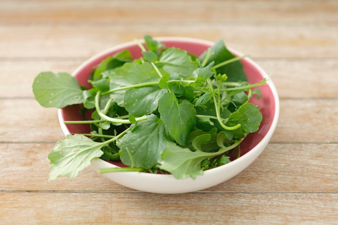 Watercress in a small bowl