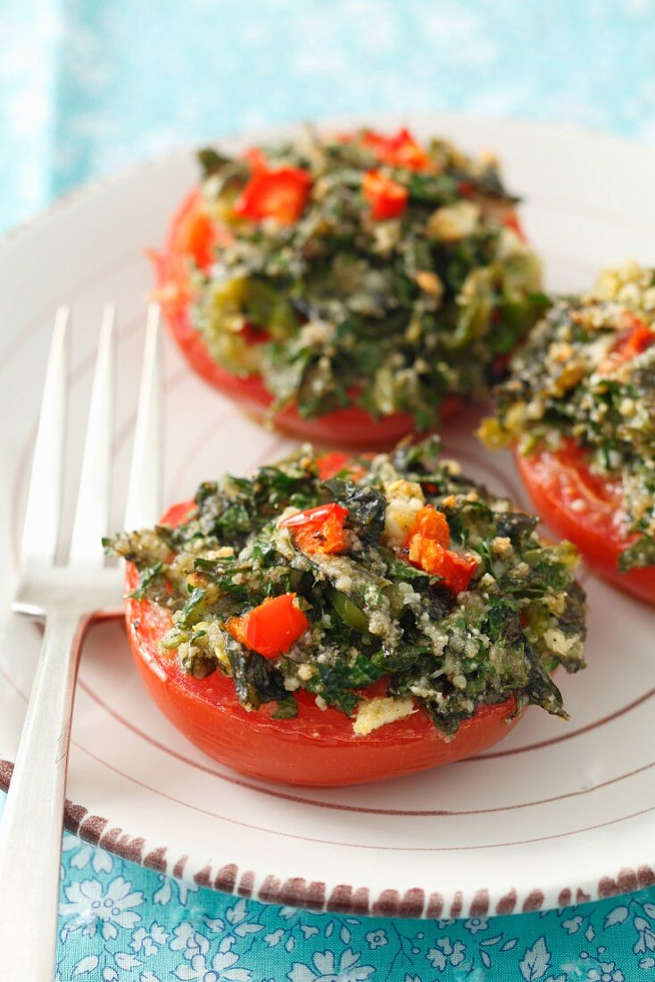 Tomatoes stuffed with herbs