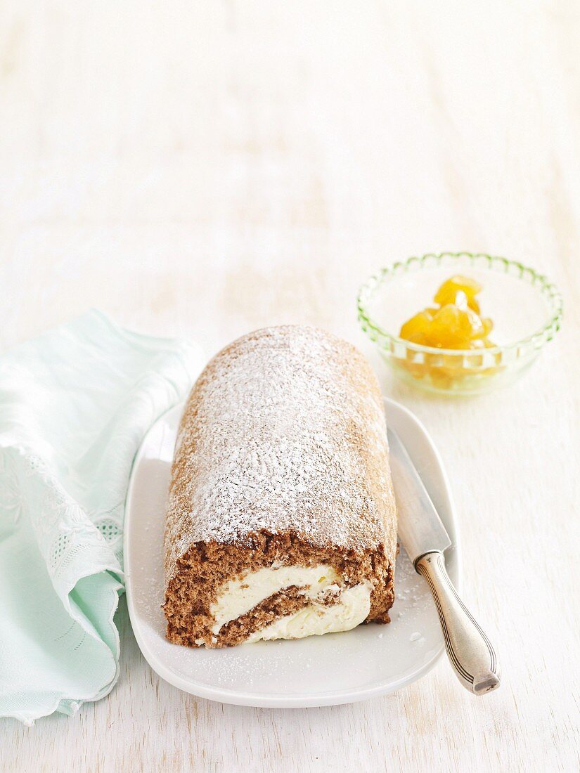 Sponge roll with ginger