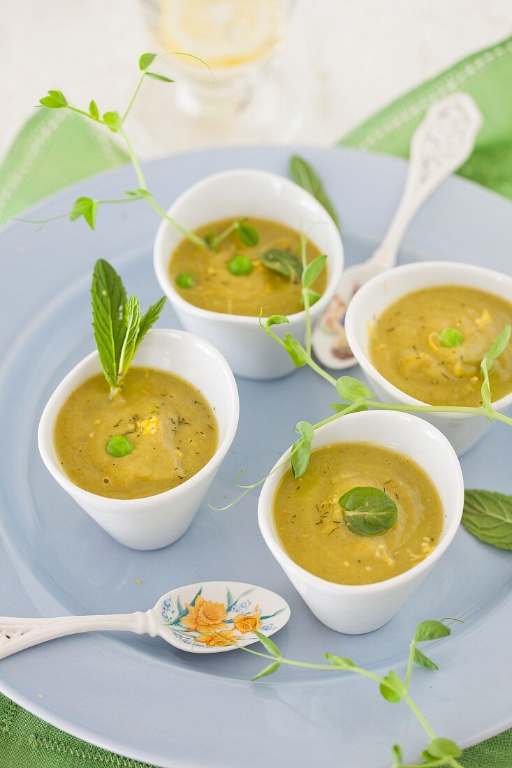 Lemony Spring Soup with Peas and Asparagus