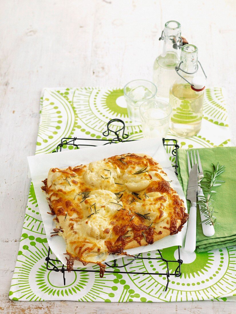 Potato pizza with rosemary