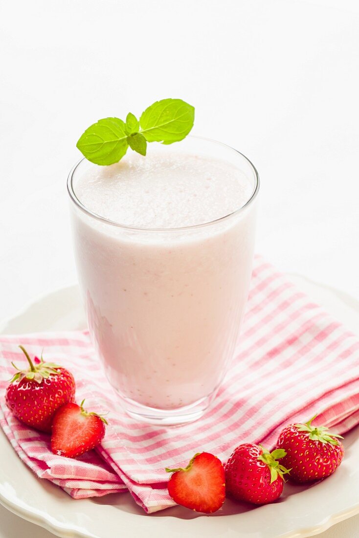 Fresh strawberry milkshake