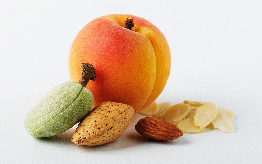 An apricot and almonds