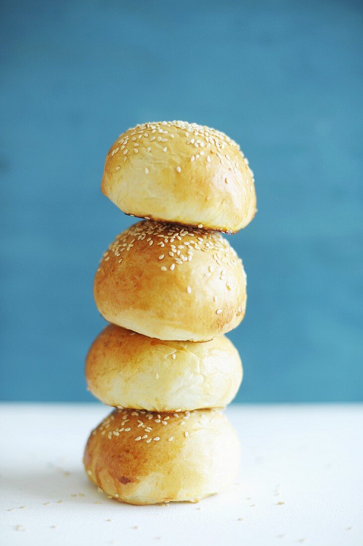 A stack of sesame rolls