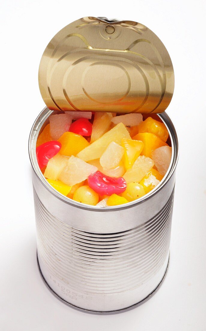 Fruit salad in the tin