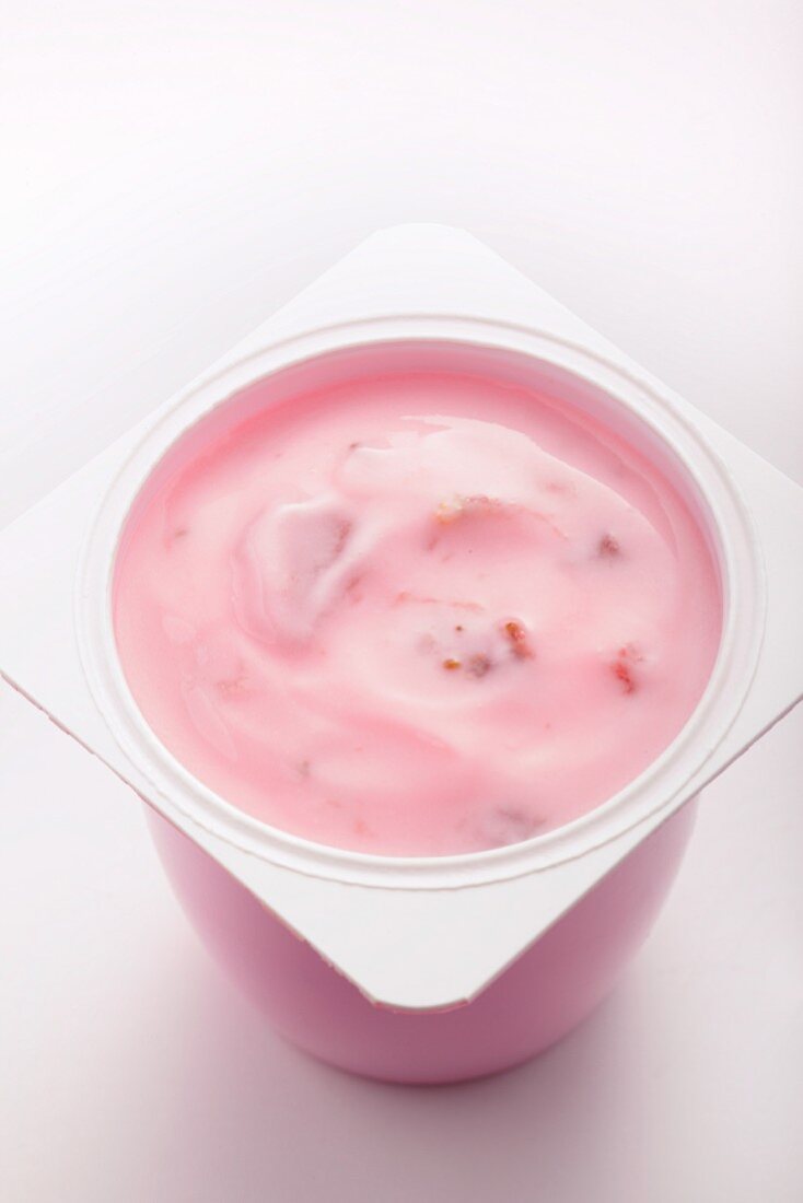 Fruit yoghurt in a pot