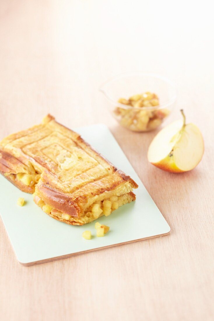 French toast with apple filling