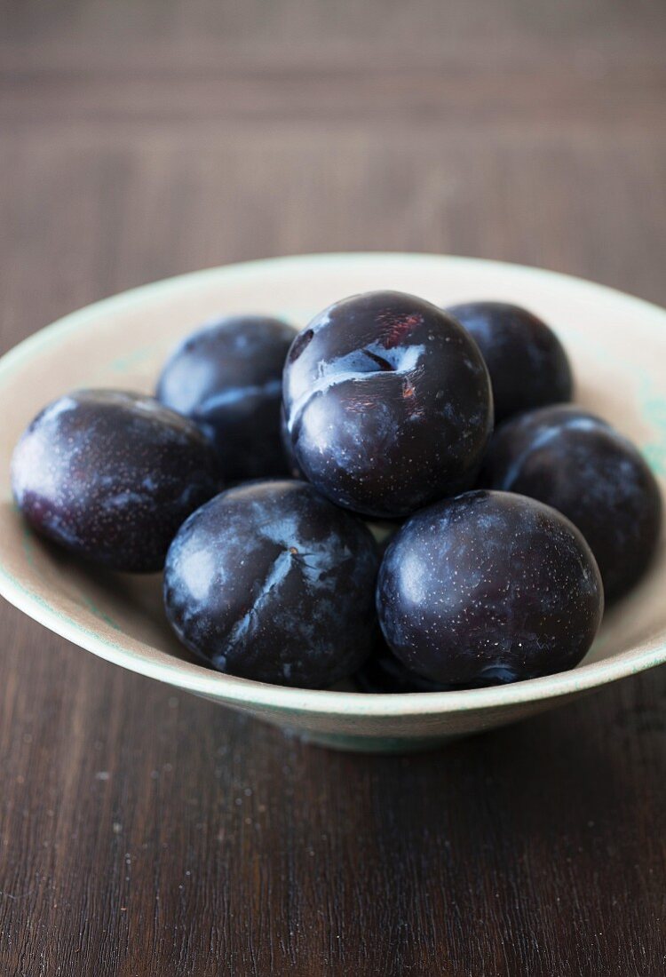 Plums in a dish