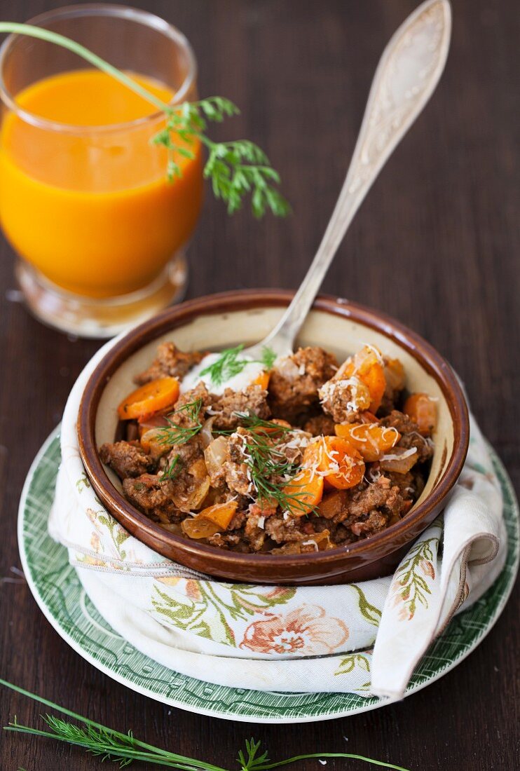 A Bowl of Beef and Carrot Chili