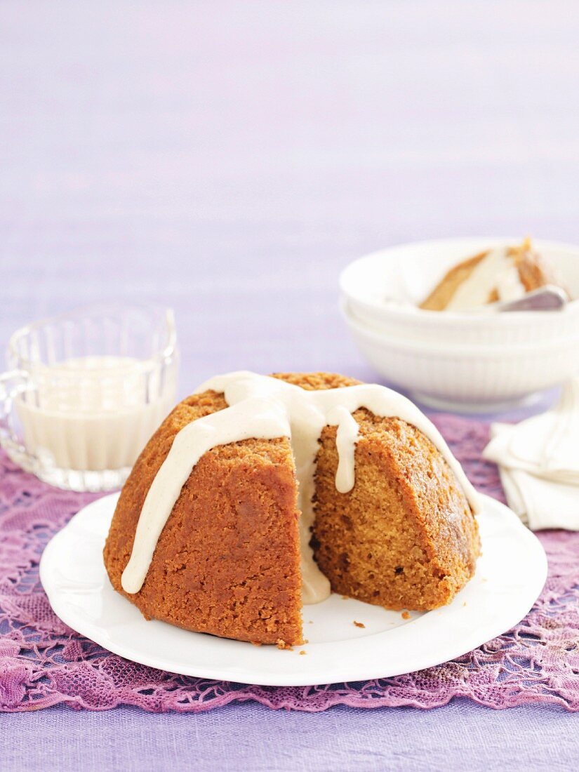 Gingerbread pudding with spiced vanilla custard