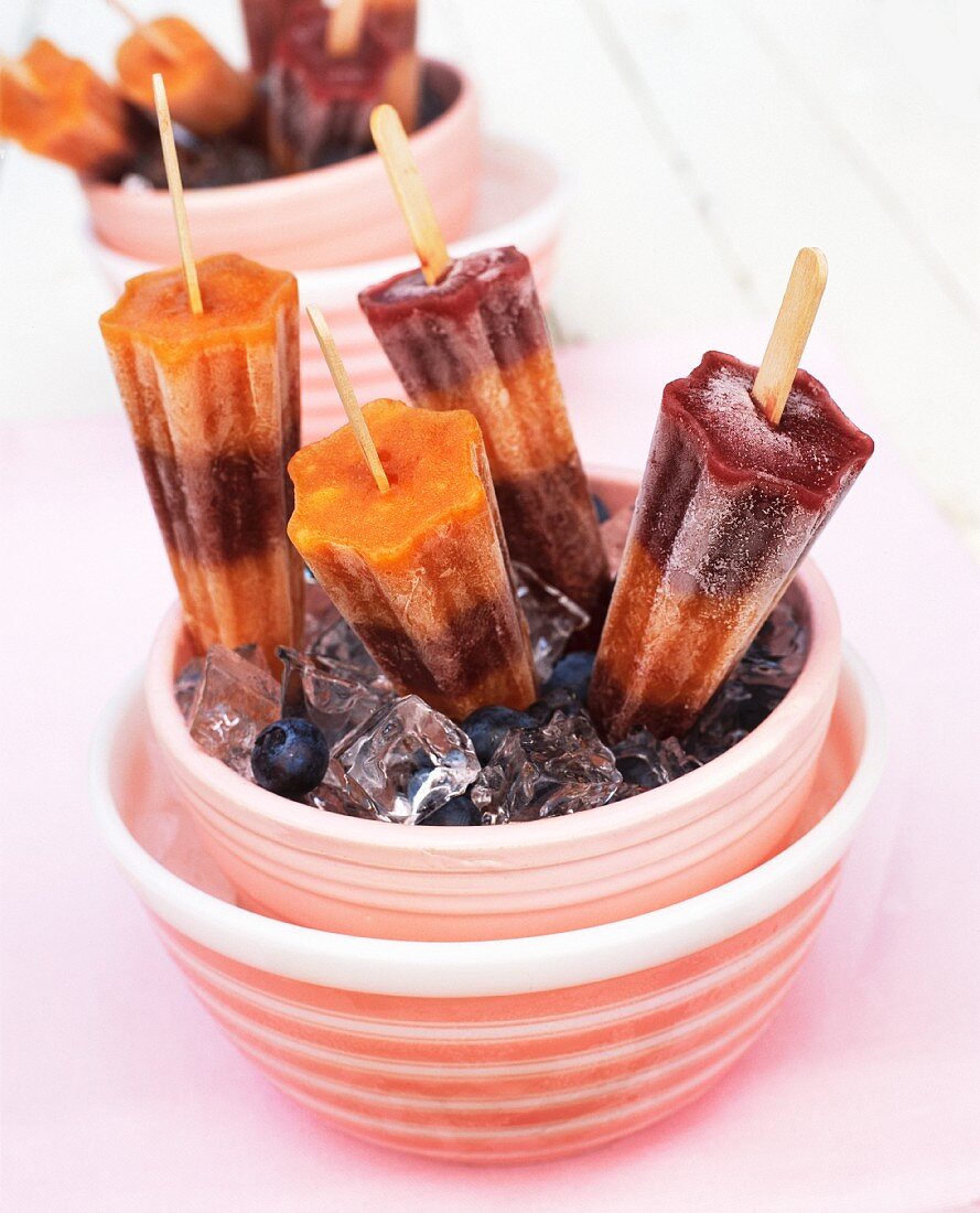 Blueberry and Orange Popsicles