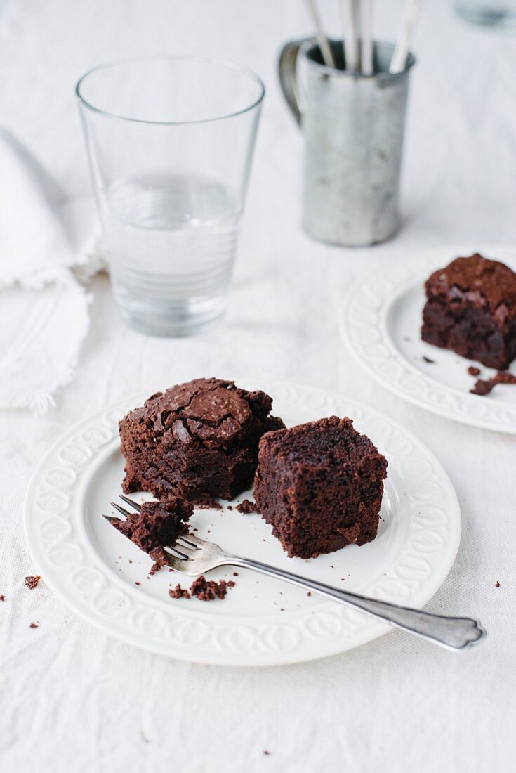 Brownies auf Teller