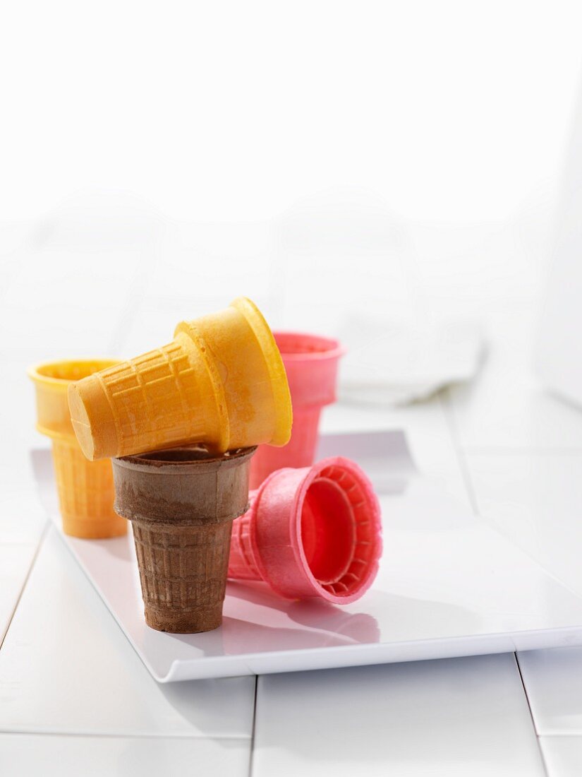 Several colourful ice cream cones
