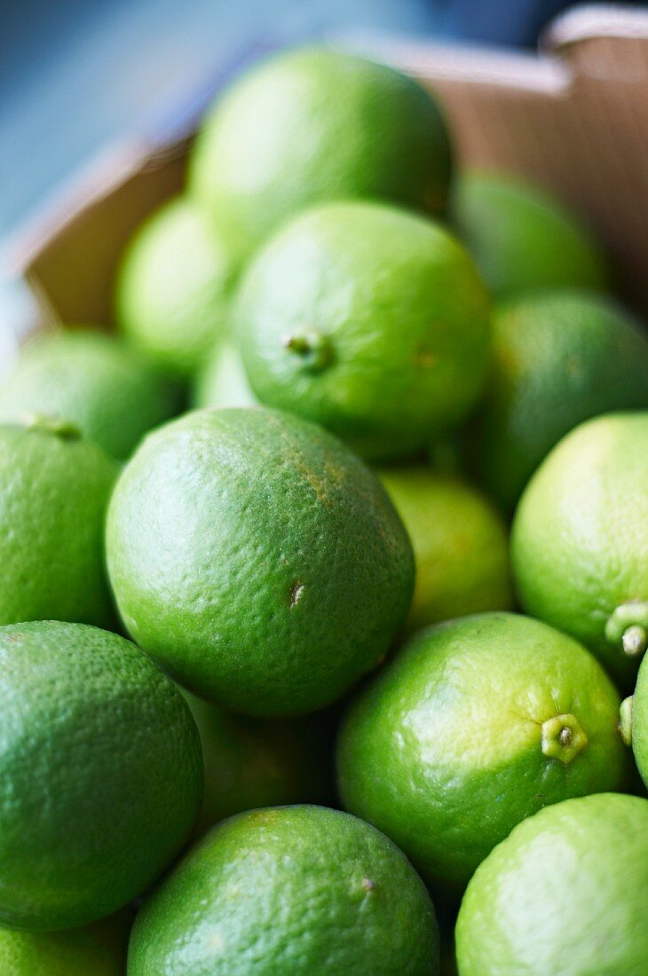 Lots of limes in a crate