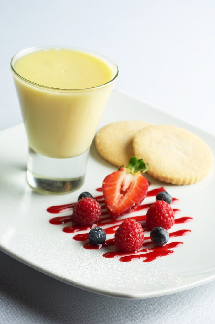 Lemon posset with fresh berries